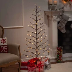 Gerson International Other Lit Trees*5 Foot Tall Brown Pre Lit Tree, 112 Warm White Leds