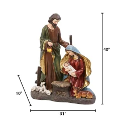 Gerson International Tabletop Items*3 Foot Tall Lighted Christmas Manger Nativity Scene With Timer