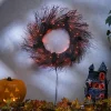Gerson International Ligthed Items*20 In Black Halloween Twig Wreath With Bats And Orange Leds