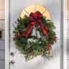 Gerson International Lawn And Outdoor Decor*32 In Holiday Pine Wreath With Plaid Bow And Silver Bells