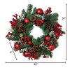 Gerson International Wreaths*24 In Holiday Wreath With Pinecones, Red Berries And Ornaments