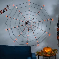 Gerson International Lawn & Outdoor Decor*48 In Spooky Lighted Spider Web With Orange Micro Led Lights