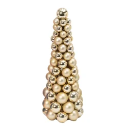 Gerson International Tabletop Items*18 In Tall Gold Christmas Holiday Ornament Cone Tree Decor