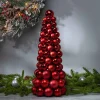 Gerson International Tabletop Items*18 In Tall Red Christmas Holiday Ornament Cone Tree Decor
