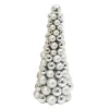 Gerson International Tabletop Items*18 In Tall Silver Christmas Holiday Ornament Cone Tree Decor