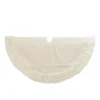 Gerson International Tree Skirts*48 In White Cable Knit Christmas Tree Skirt, Faux Fur Trim