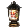 Arys Imports Waterglobes & Lanterns*Antique Brushed Starry Lantern With Light Up Santa Scene Spinning Glitter Waterglobe