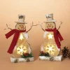 Gerson International Tabletop Items*Battery-Operated Lighted Resin Snowman Figurines (Set Of 2)