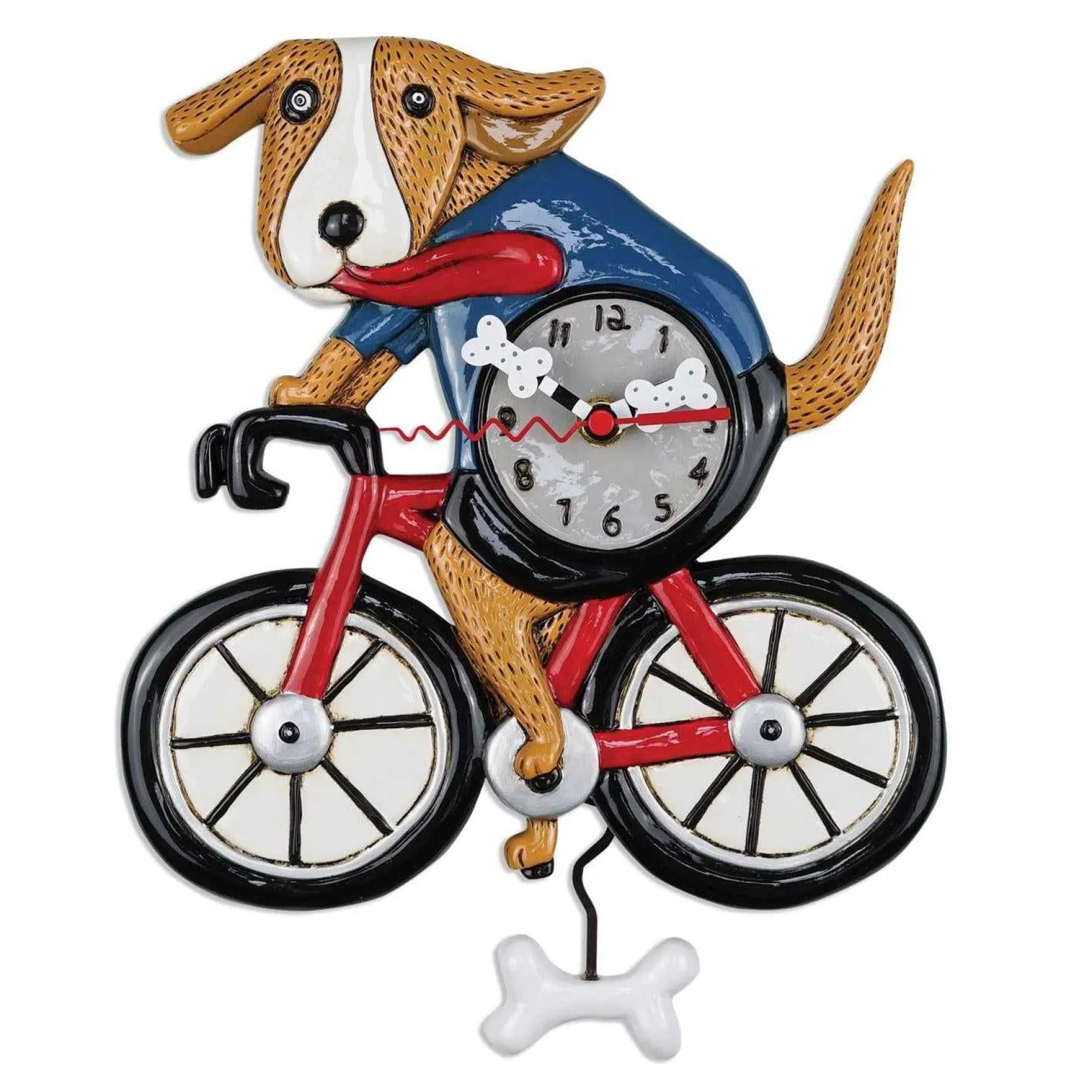 Enesco Wall Decor*Bicycle Dog Clock