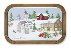 Melrose International Wall Decor*Church With House And Truck Christmas Wall Decor