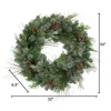 Gerson International Wreaths*32"D Pre-Lit Snowy Mixed Pine Wreath Withpine Cones, Twig & Cedar Accents. 50 Cool White Led Lights.
