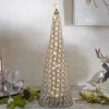 Gerson International Tabletop Items*Elegant Glam Holiday Silver Lighted Jewel Cone Christmas Tree
