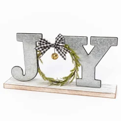 Gerson International Tabletop Items*Farmhouse Joy Wood And Metal Tabletop Christmas Decor Sign