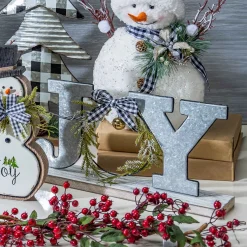 Gerson International Tabletop Items*Farmhouse Joy Wood And Metal Tabletop Christmas Decor Sign