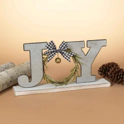 Gerson International Tabletop Items*Farmhouse Joy Wood And Metal Tabletop Christmas Decor Sign