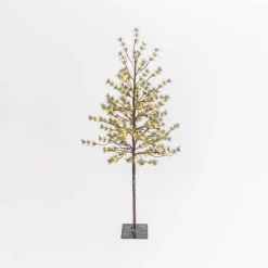 Gerson International Other Lit Trees*5-Foot Tall Electric Icy Pine Tree With 96 Warm White Led Lights