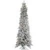 Gerson International Pre-Lit Trees*9Ft Pre-Lit Narrow Flocked Pencil Pine Christmas Tree With Clear Lights