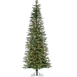Gerson International Pre-Lit Trees*7.5Ft Pre-Lit Narrow Natural Cut Jackson Pine Christmas Tree With Clear Lights