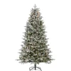 Gerson International Pre-Lit Trees*7.5Ft Pre-Lit Natural Cut Flocked Swiss Mountain Fir Christmas Tree With Clear Lights