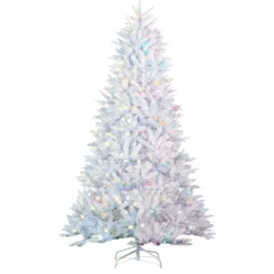 Gerson International Pre-Lit Trees*7.5Ft Pre-Lit White Parkview Pine Christmas Tree With Color Changing Led Lights