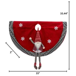 Gerson International Tree Skirts*Gnome And Snowflake Christmas Tree Skirt, Battery Operated