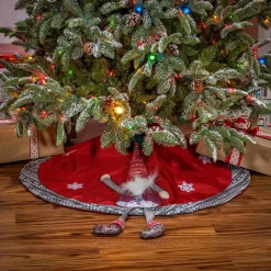 Gerson International Tree Skirts*Gnome And Snowflake Christmas Tree Skirt, Battery Operated