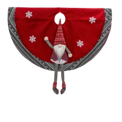 Gerson International Tree Skirts*Gnome And Snowflake Christmas Tree Skirt, Battery Operated