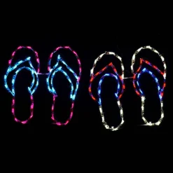 Brite Ideas Lawn And Outdoor Decor*His And Hers Flip Flops #Led-Flp18 *Set Of 2*