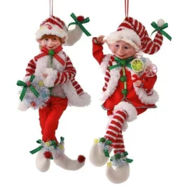 Regency International Elves*17In Fabric Bendable Candy Elf Ornament #Mtx65196