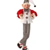 Regency International Elves*30In Fabric Black And White Checkered Plaid Bendable Elf