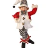 Regency International Elves*17In Fabric Black And White Checkered Plaid Bendable Elf