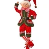 Regency International Elves*17In Fabric Dreaming Bendable Elf Ornament