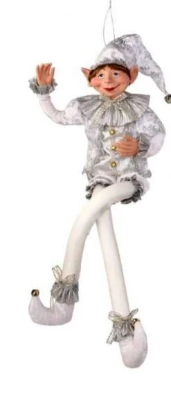 Regency International Elves*30In Fabric White And Silver Bendable Elf