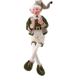 Regency International Elves*30In Forest Green Bendable Elf Ornament