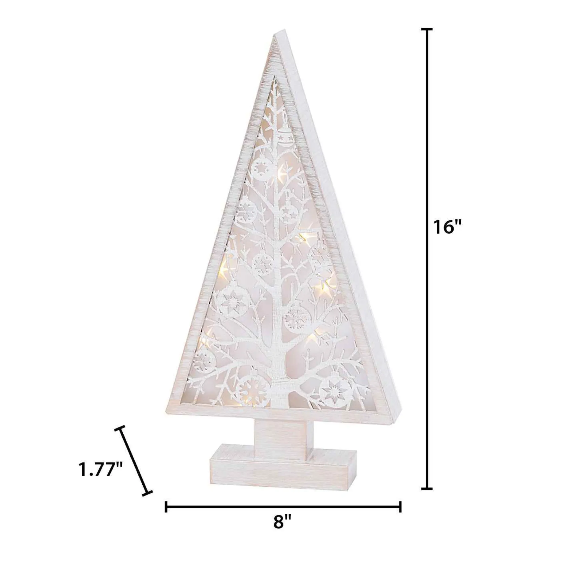Gerson International Tabletop Items*16-In H Battery- Operated Lighted Metal And Laser Cut Wood Tree