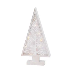 Gerson International Tabletop Items*16-In H Battery- Operated Lighted Metal And Laser Cut Wood Tree
