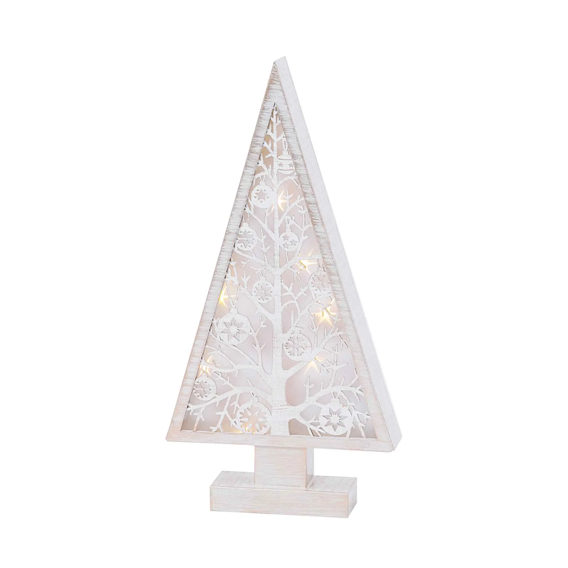 Gerson International Tabletop Items*16-In H Battery- Operated Lighted Metal And Laser Cut Wood Tree