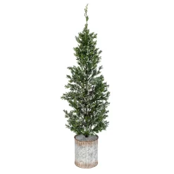 Gerson International Tabletop Items*35-In H Snowy Pine Tree In Tin Pot