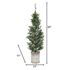 Gerson International Tabletop Items*35-In H Snowy Pine Tree In Tin Pot