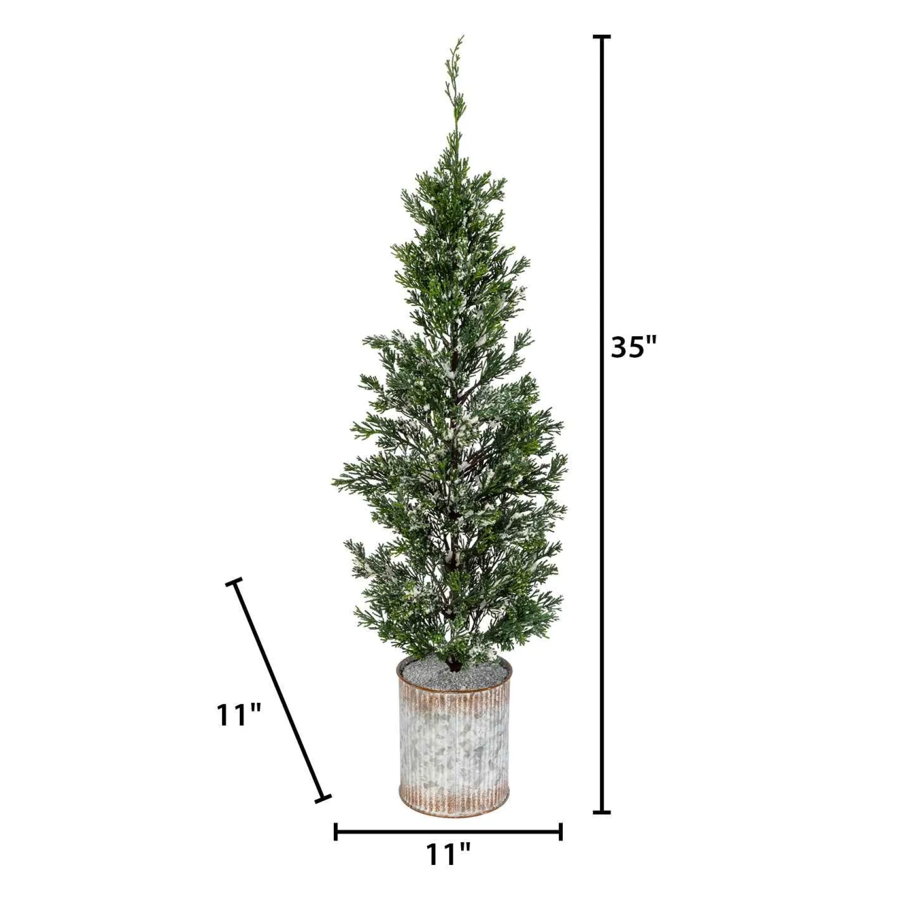 Gerson International Tabletop Items*35-In H Snowy Pine Tree In Tin Pot