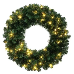 Puleo International Wreaths*24In Kentucky Pine Green Wreath With 170 Tips & 50 Clear Lights