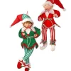 Regency International Elves*17In Velvet Red/Green Bendable Elf, Assorted Styles