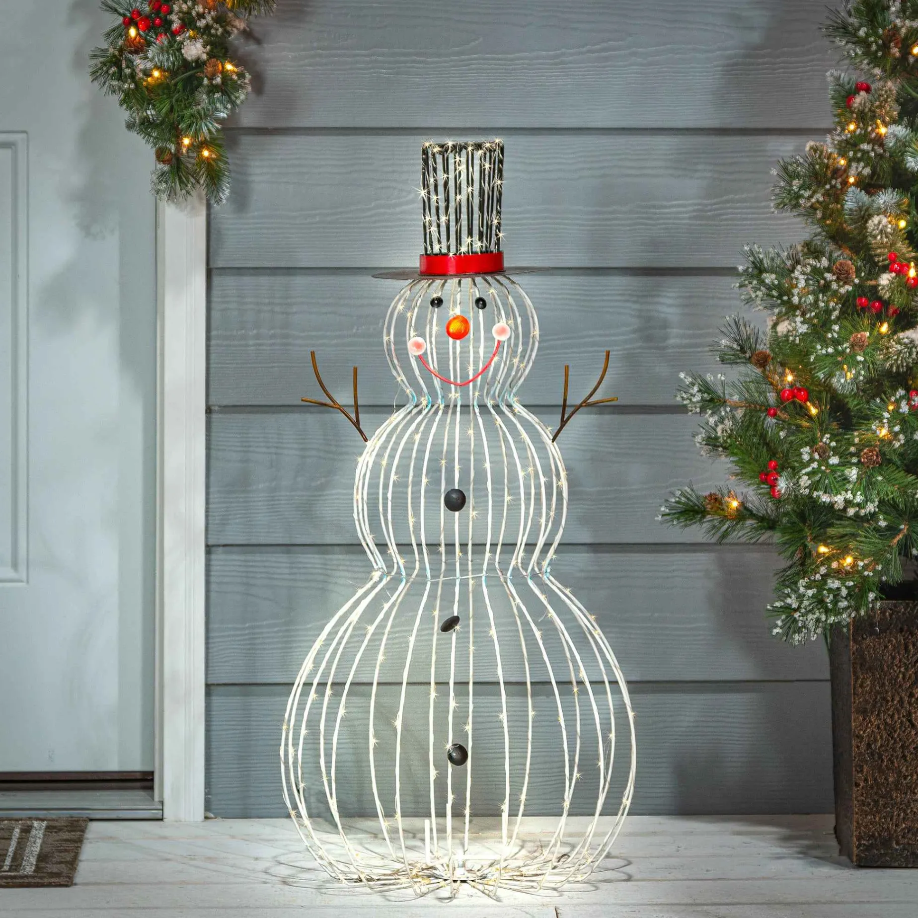 Gerson International Lawn And Outdoor Decor*Jolly Wire Led Snowman, Christmas Holiday Outdoor Yard Decor