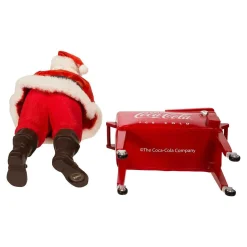 Kurt Adler Tabletop Items* Coke Santa With Table Cooler, 2 Piece Set