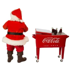 Kurt Adler Tabletop Items* Coke Santa With Table Cooler, 2 Piece Set