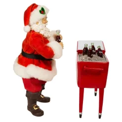 Kurt Adler Tabletop Items* Coke Santa With Table Cooler, 2 Piece Set