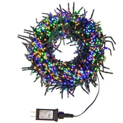 Kurt Adler Lawn And Outdoor Decor* Cul 1000-Light 33-Foot Cluster Garland With Multi-Color 3Mm Led Bulbs