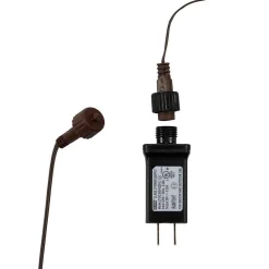 Kurt Adler Lawn And Outdoor Decor* 6-Foot Brown Garland Warm White Cotton Ball 48 Light Led