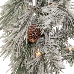 Kurt Adler Lawn And Outdoor Decor* 9-Foot Pre-Lit Clear Incandescent Flocked Garland