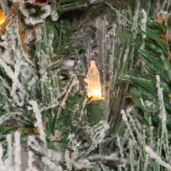 Kurt Adler Lawn And Outdoor Decor* 9-Foot Pre-Lit Clear Incandescent Flocked Garland